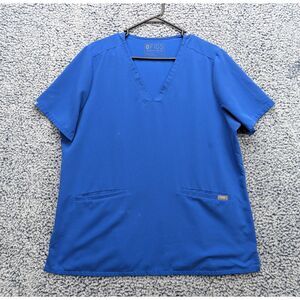 FIGS Casma Three Pocket Scrub Top Mens XL Doctor Nurse Medical Workwear Blue